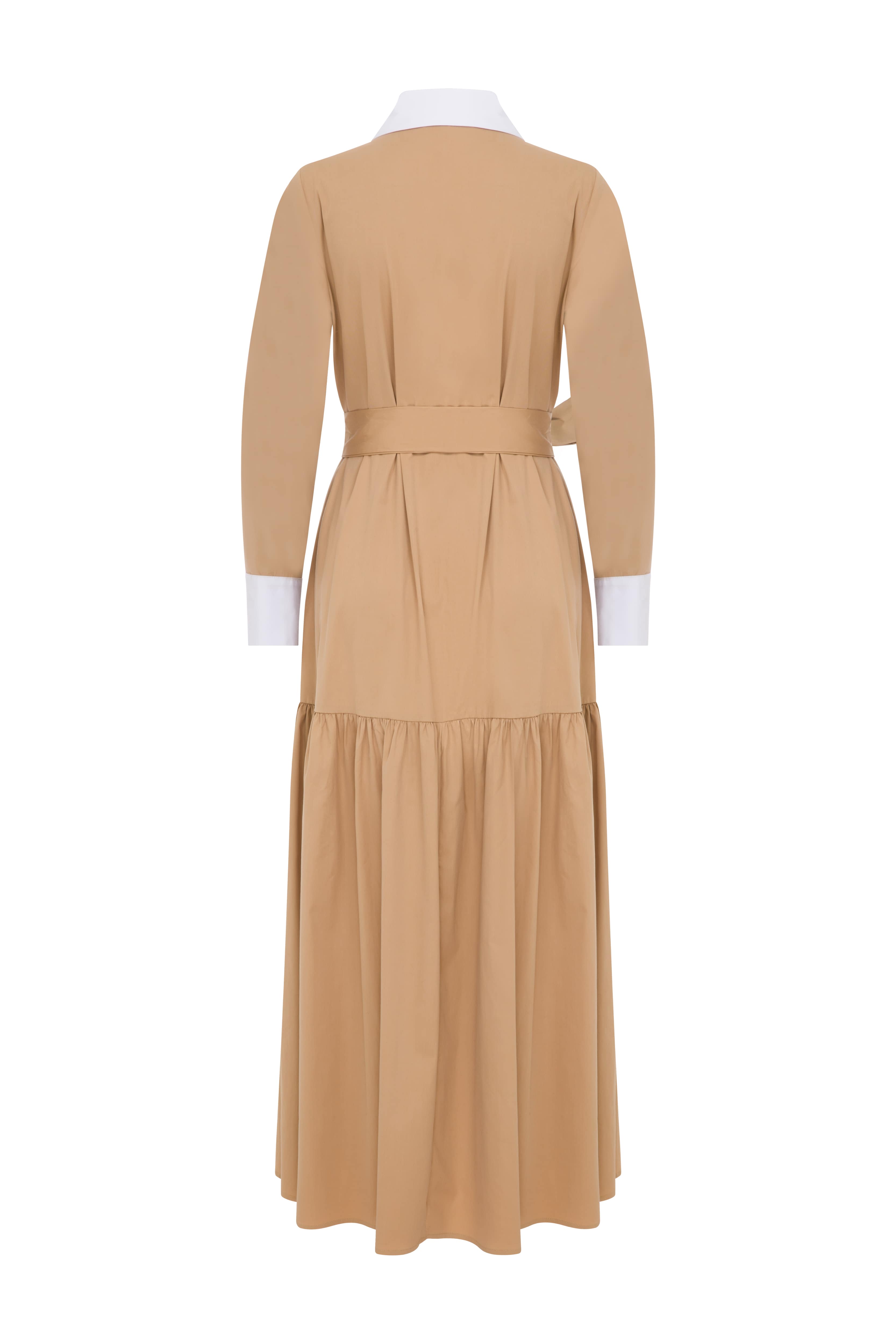 MAGGI Poplin Oversized Beige Dress